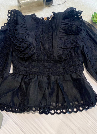 Блузка ажурна дитяча YOYO S 104 см Чорна