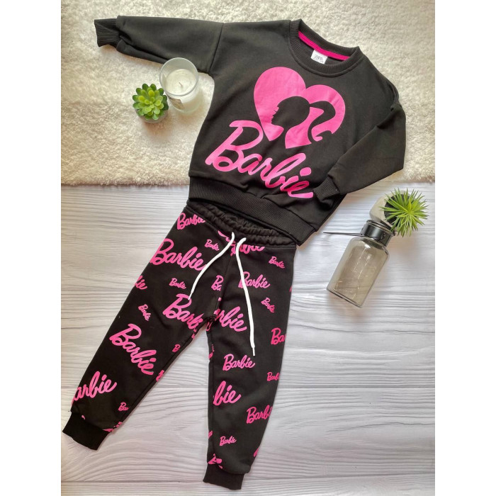 Спортивний костюм дитячий ZARA Barbie 92-98 см Чорний/Рожевий