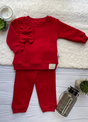 Комплект (світшот + штанці) Murat Baby Бантики 74 см Червоний