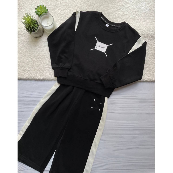 Комплект (світшот + штани) XINXINYU 110-116 см Чорний/Молочний