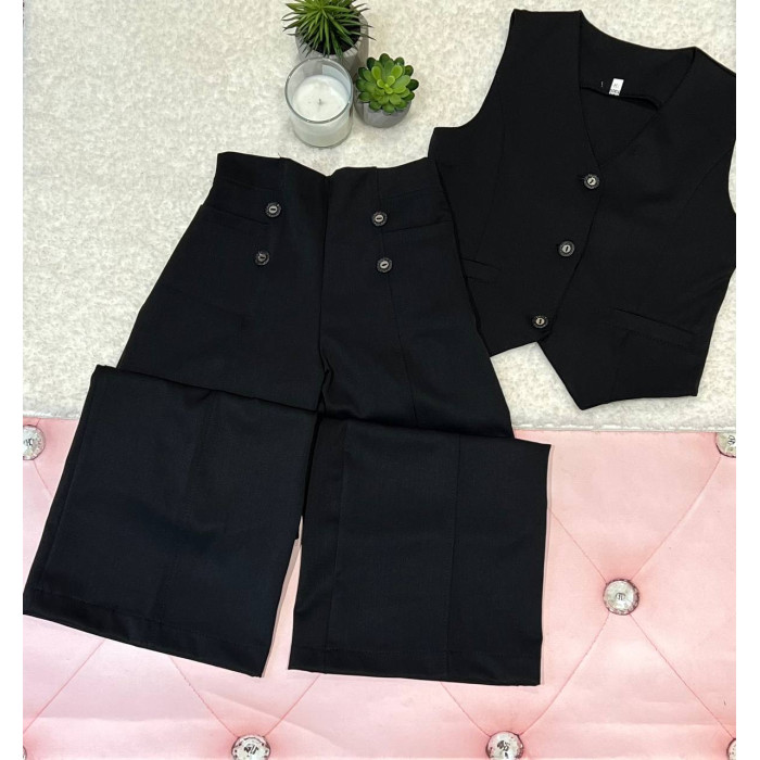 Костюм для дівчинки (жилет + штани) SMALL Fashiongirl 134 см Чорний