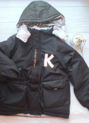 Куртка парка дитяча Kotok 128-134 см Чорна