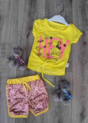 Комплект дитячий (футболка + шорти) Baby Lux HEY 86 см Жовтий
