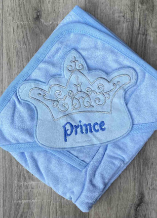 Рушник для купання хлопчика Babyline Prince 85 х 85 см Блакитний