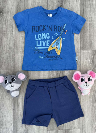 Комплект дитячий (футболка+шорти) Iggy Rock'n Rol 68 см Синій