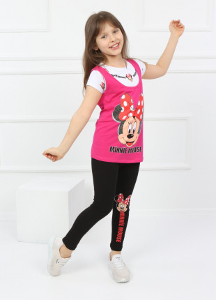 Комплект (футболка + майка + лосини) TRG Kids Minnie Mouse 104 см Білий/Малиновий/Чорний