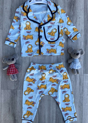 Піжама дитяча (сорочка + штанці) Murat Baby Гарфілд 74 см Блакитна