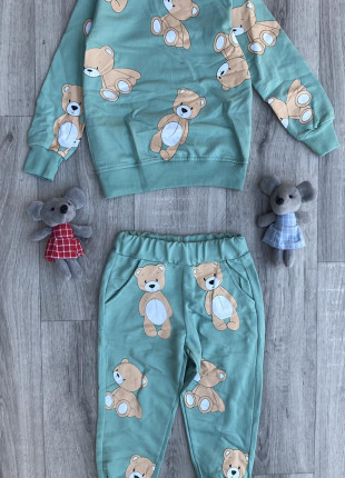 Комплект (світшот + штани) Murat Baby Ведмедик 92 см Зелений