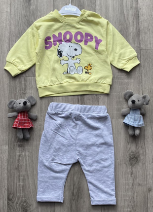 Комплект (світшот + штанці) Bebico Snoopy 68 см Жовтий/Сірий