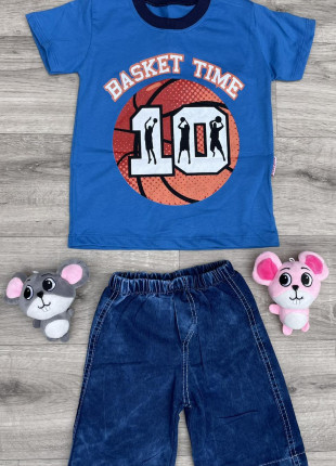 Комплект (футболка + шорти) Bebe Simo Basket Time 116 см Синій