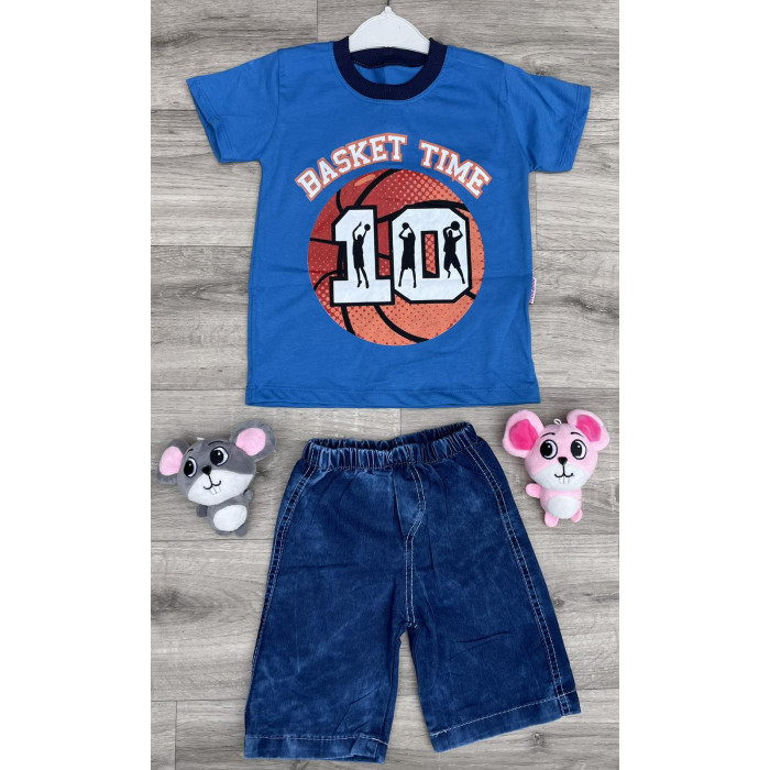 Комплект (футболка + шорти) Bebe Simo Basket Time 116 см Синій