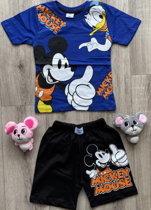 Комплект (футболка + шорти) Kids Mickey Mouse 98 см Синій/Чорний