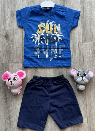 Комплект (футболка + шорти) Buyomus Sun And Surf 98 см Синій/Темно-синій