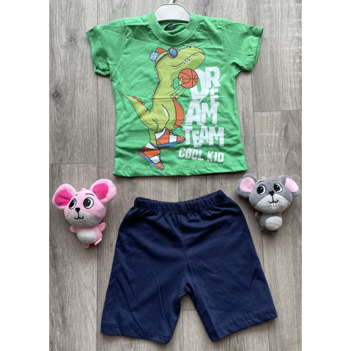 Комплект (футболка + шорти) Buyomus Dream Team 98 см Зелений/Темно-синій