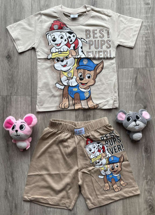 Комплект для хлопчика (футболка + шорти) Kids Patrol 98 см Бежевий