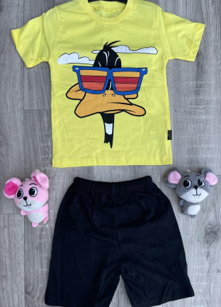 Комплект для хлопчика (футболка + шорти) MOYES Duck 98 см Жовтий/Чорний