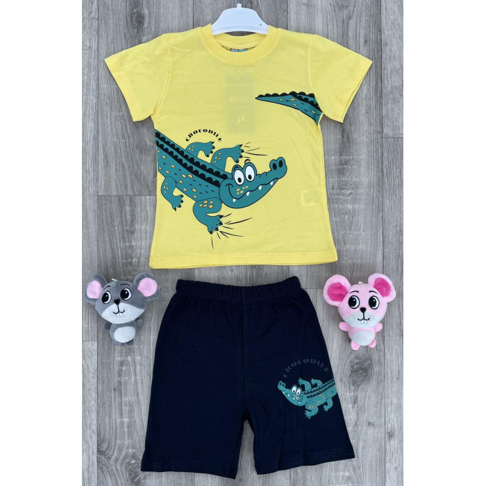 Комплект для хлопчика (футболка + шорти) CIT CIT Крокодил 92 см Жовтий
