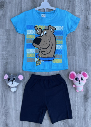 Комплект дитячий (футболка + шорти) Yoyo Скубі Ду 98 см Блакитний