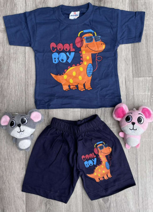 Комплект для хлопчика (футболка + шорти) Milano Cool Boy 80 см Темно-синій
