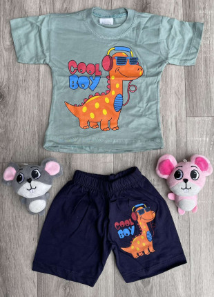 Комплект для хлопчика (футболка + шорти) Milano Cool Boy 80 см Хакі