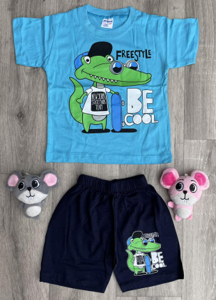 Комплект дитячий (футболка + шорти) Milano Be Cool 104 см Блакитний