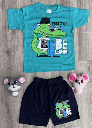 Комплект дитячий (футболка + шорти) Milano Be Cool 104 см Бірюзовий