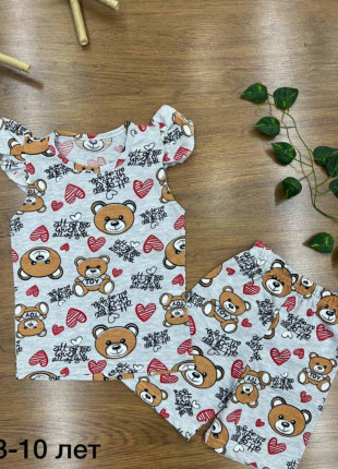 Комплект дитячий (футболка + шорти) Ercan Bear 140 см Сірий