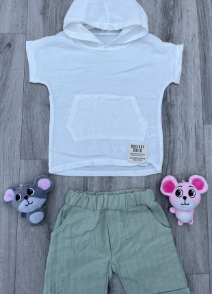 Комплект (сорочка + шорти) Partner Rostory Child 110 см Білий/Зелений