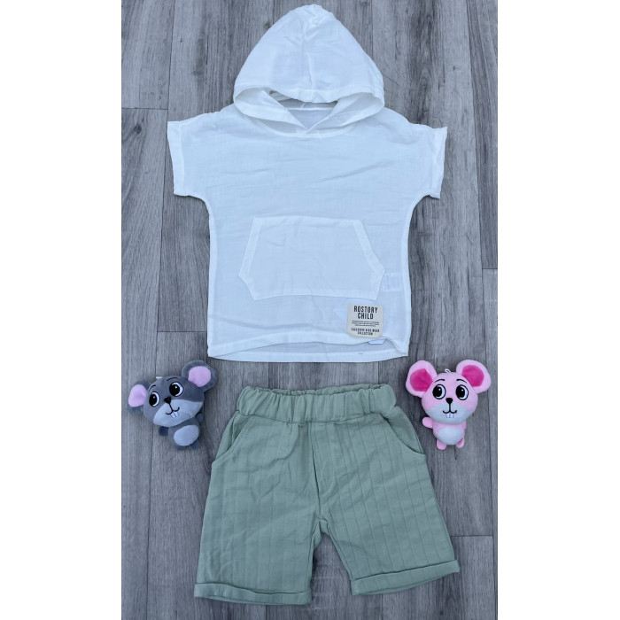Комплект (сорочка + шорти) Partner Rostory Child 110 см Білий/Зелений
