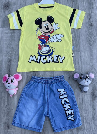 Комплект (футболка + шорти) E.K.Y. Star Micky 110 см Жовтий/Блакитний
