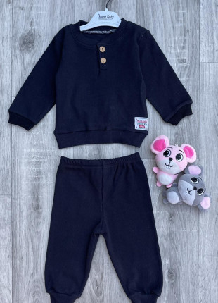 Комплект (світшот + штанці) Murat Baby Рубчик 92 см Чорний