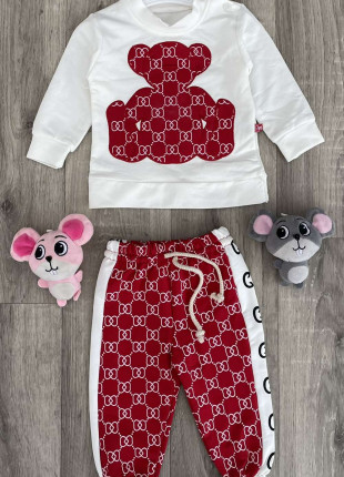 Комплект (світшот + штанці) Murat Baby Gucci 74 см Білий/Червоний