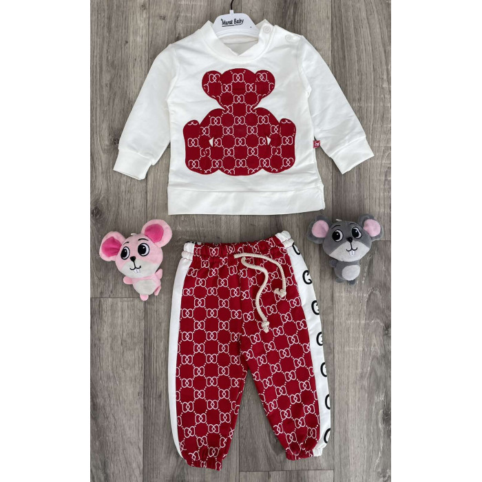 Комплект (світшот + штанці) Murat Baby Gucci 92 см Білий/Червоний
