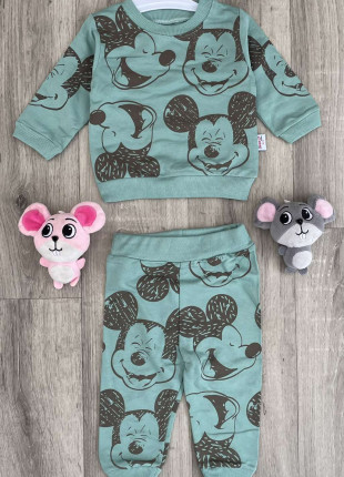 Комплект для хлопчика (світшот + штанці) Murat Baby Mickey Mouse 92 см Зелений