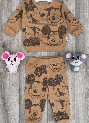 Комплект для хлопчика (світшот + штанці) Murat Baby Mickey Mouse 92 см Коричневий