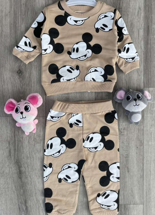 Комплект для хлопчика (світшот + штанці) Murat Baby Mickey Mouse 92 см Бежевий
