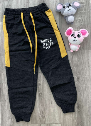 Спортивні штани дитячі Kotok Super boys TEAM 5 років 110 см Чорний/Жовтий