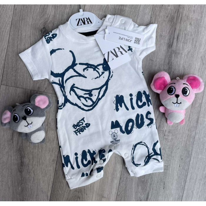 Пісочник Zara Micky Mouse 6 місяців 68 см Молочний